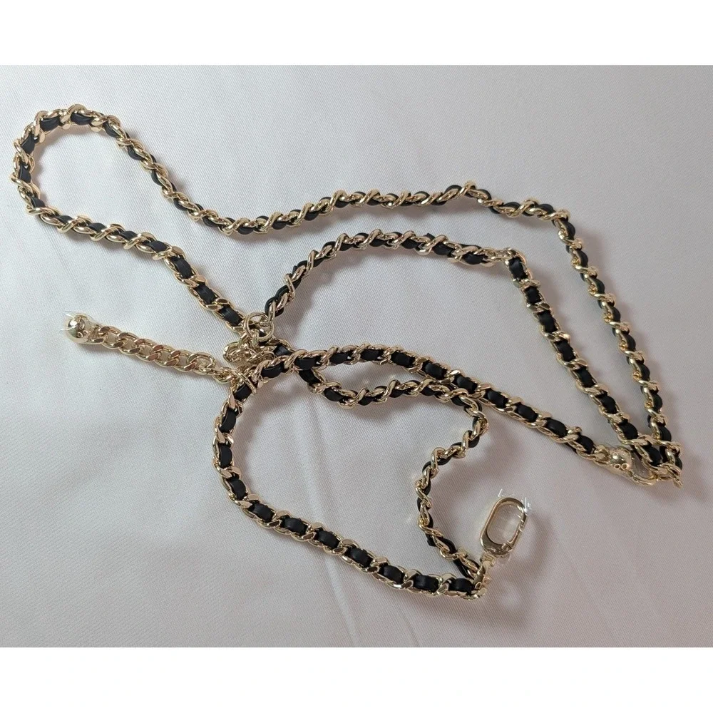 Casetify BioVeg Cross-body Chain Black Champagne Gold Phone Strap New